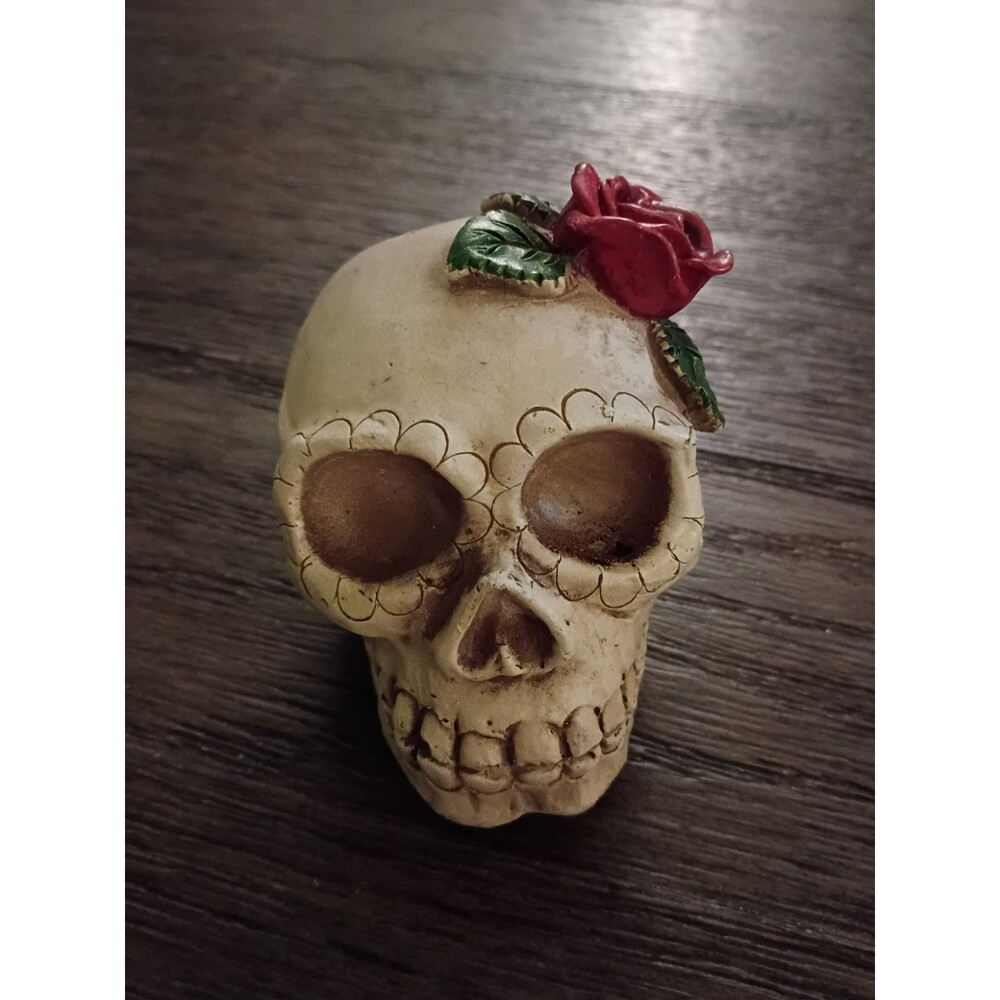 Time to Halloween LED Battery Operated 3"  Skull, Day of the Dead Floral New